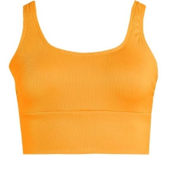 Land's End Tankini Top Tuggless Ribbed Swim Sweet Mango Ottoman Medium - Picture 1 of 7